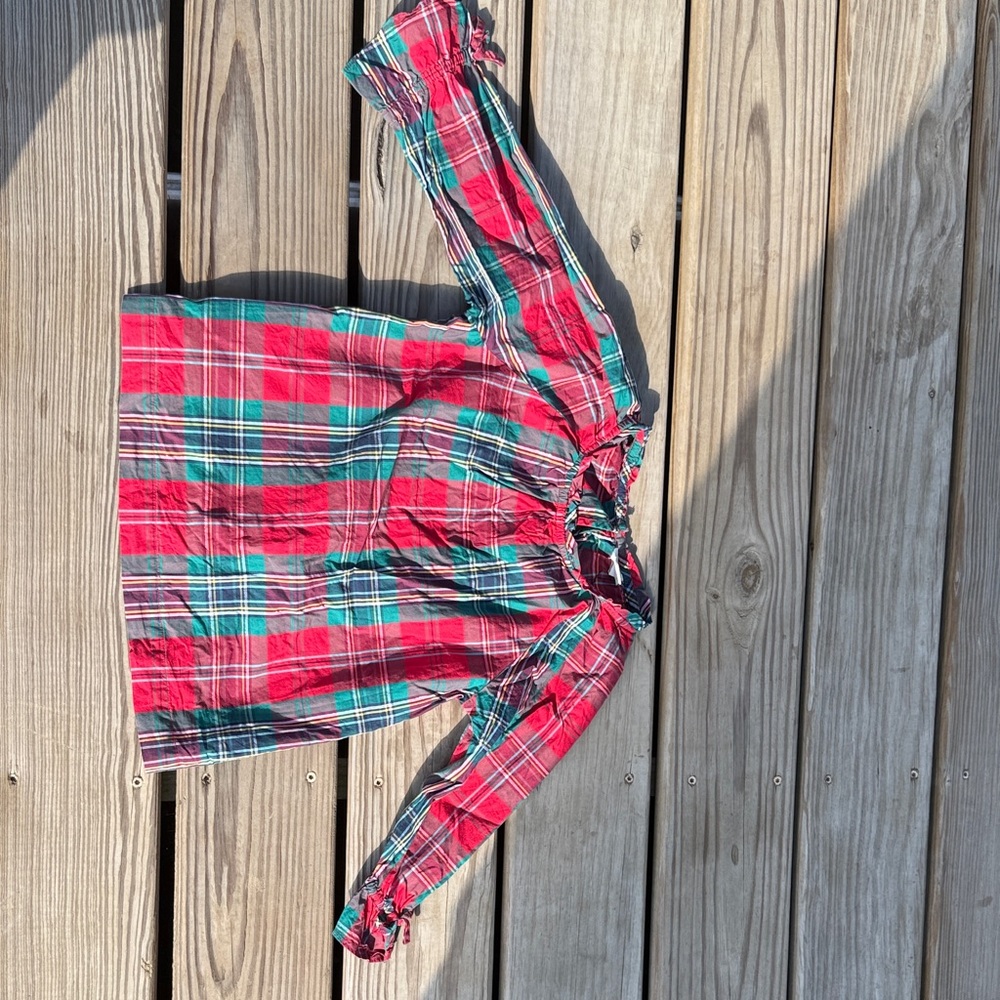 Girls Size 8 Crewcuts Plaid Holiday Top